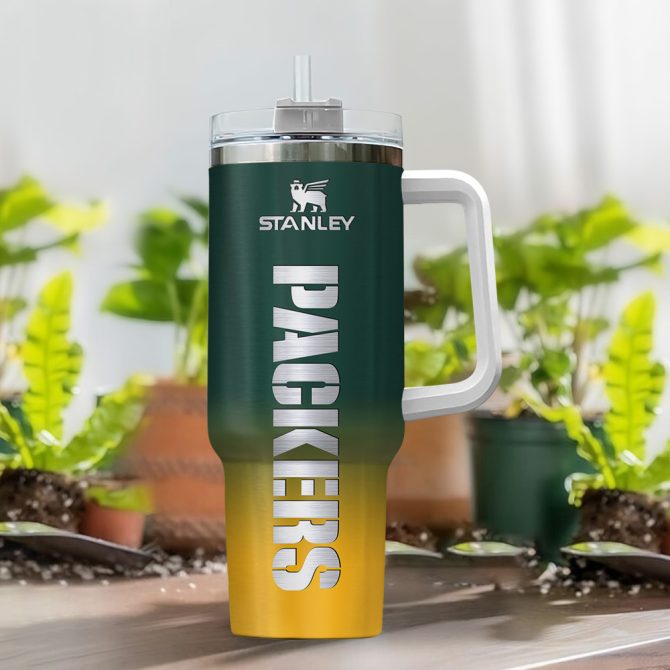 Green Bay Packers Nfl Custom Stanley Quencher 40Oz Stainless Steel Tumbler With Handle - Image 2