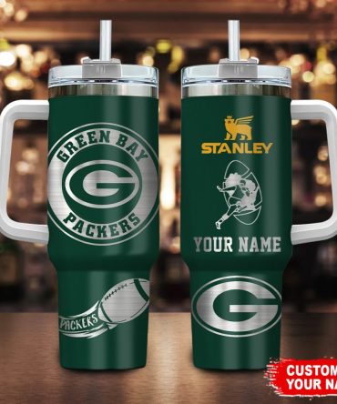 Green Bay Packers Nfl Custom Stanley Quencher 40Oz Stainless Steel Tumbler With Handle