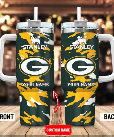 Green Bay Packers Nfl Custom Stanley Quencher 40Oz Stainless Steel Tumbler With Handle
