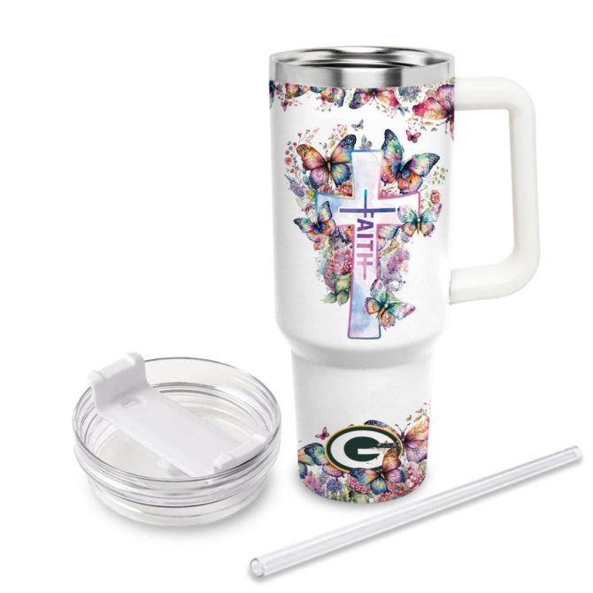 Green Bay Packers Nfl Custom Stanley Quencher 40Oz Stainless Steel Tumbler With Handle - Image 3