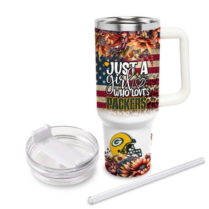 Green Bay Packers Nfl Custom Stanley Quencher 40Oz Stainless Steel Tumbler With Handle - Image 3