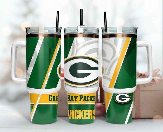 Green Bay Packers Nfl Custom Stanley Quencher 40Oz Stainless Steel Tumbler With Handle