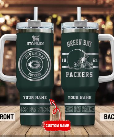 Green Bay Packers Nfl Custom Stanley Quencher 40Oz Stainless Steel Tumbler With Handle
