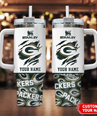 Green Bay Packers Nfl Custom Stanley Quencher 40Oz Stainless Steel Tumbler With Handle