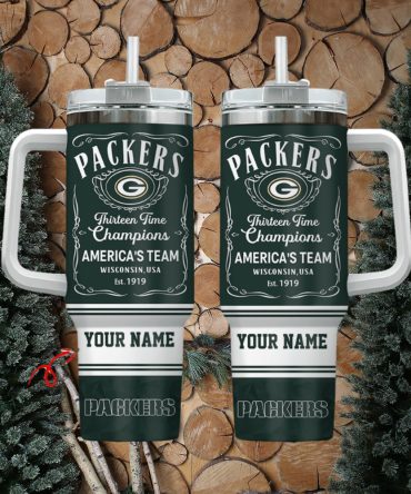 Green Bay Packers Nfl Custom Stanley Quencher 40Oz Stainless Steel Tumbler With Handle