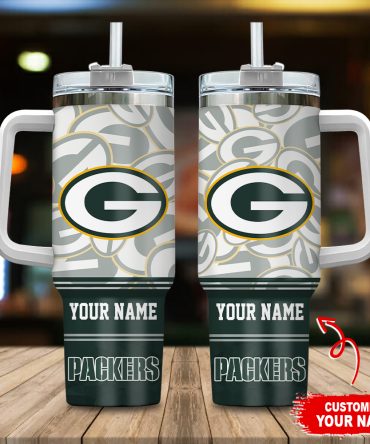 Green Bay Packers Nfl Custom Stanley Quencher 40Oz Stainless Steel Tumbler With Handle