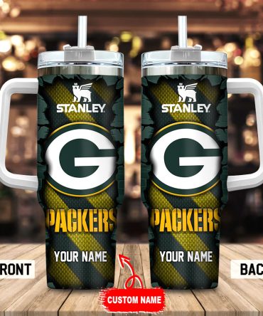 Green Bay Packers Nfl Custom Stanley Quencher 40Oz Stainless Steel Tumbler With Handle