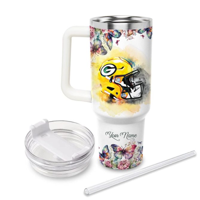 Green Bay Packers Nfl Custom Stanley Quencher 40Oz Stainless Steel Tumbler With Handle - Image 2