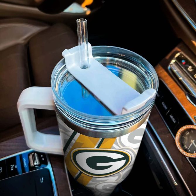 Green Bay Packers Nfl Custom Stanley Quencher 40Oz Stainless Steel Tumbler With Handle - Image 4
