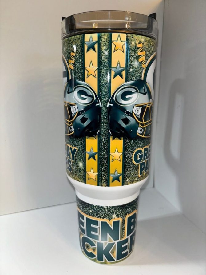 Green Bay Packers Nfl Custom Stanley Quencher 40Oz Stainless Steel Tumbler With Handle - Image 3
