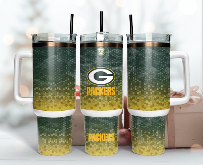Green Bay Packers Nfl Custom Stanley Quencher 40Oz Stainless Steel Tumbler With Handle