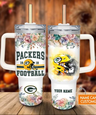 Green Bay Packers Nfl Custom Stanley Quencher 40Oz Stainless Steel Tumbler With Handle