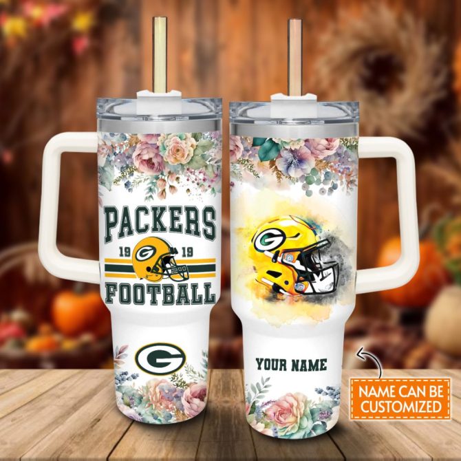 Green Bay Packers Nfl Custom Stanley Quencher 40Oz Stainless Steel Tumbler With Handle