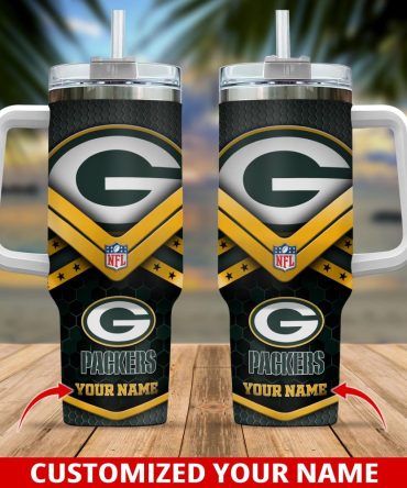 Green Bay Packers Nfl Custom Stanley Quencher 40Oz Stainless Steel Tumbler With Handle