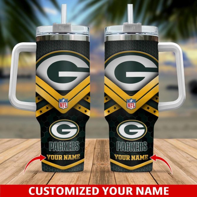 Green Bay Packers Nfl Custom Stanley Quencher 40Oz Stainless Steel Tumbler With Handle