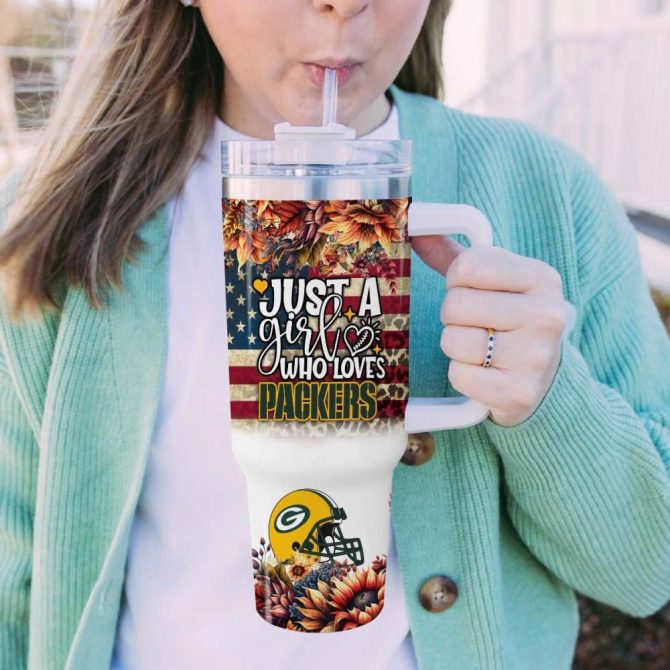 Green Bay Packers Nfl Custom Stanley Quencher 40Oz Stainless Steel Tumbler With Handle - Image 5