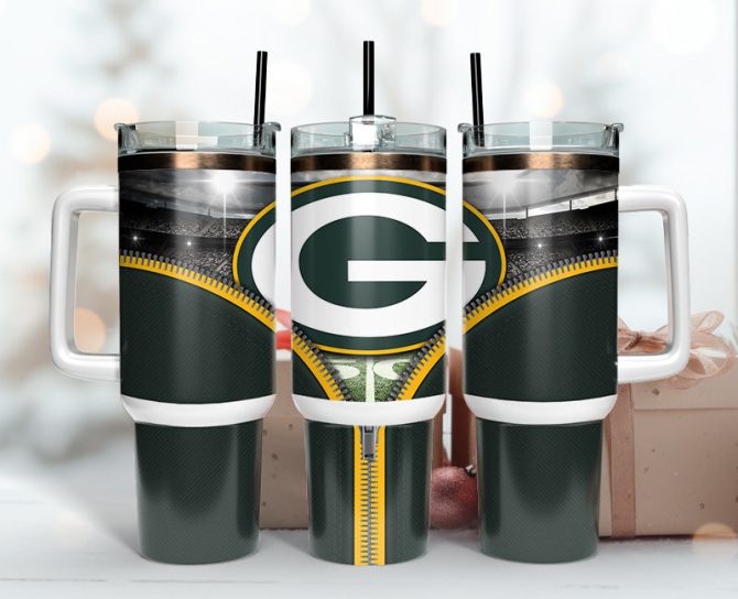 Green Bay Packers Nfl Custom Stanley Quencher 40Oz Stainless Steel Tumbler With Handle