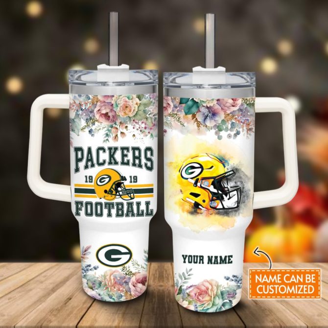 Green Bay Packers Nfl Custom Stanley Quencher 40Oz Stainless Steel Tumbler With Handle - Image 2