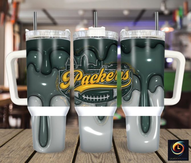 Green Bay Packers Nfl Custom Stanley Quencher 40Oz Stainless Steel Tumbler With Handle