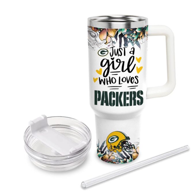 Green Bay Packers Nfl Custom Stanley Quencher 40Oz Stainless Steel Tumbler With Handle - Image 3