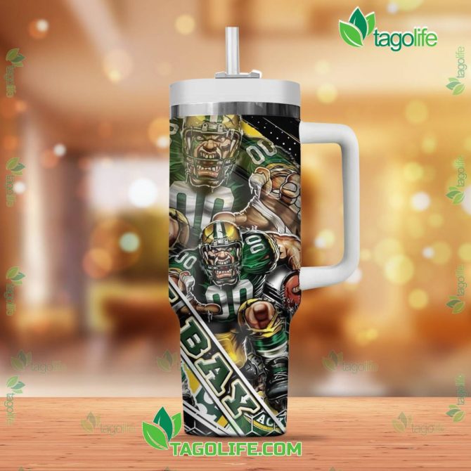 Green Bay Packers Nfl Custom Stanley Quencher 40Oz Stainless Steel Tumbler With Handle - Image 3