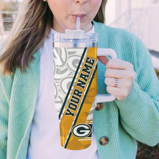 Green Bay Packers Nfl Custom Stanley Quencher 40Oz Stainless Steel Tumbler With Handle - Image 5