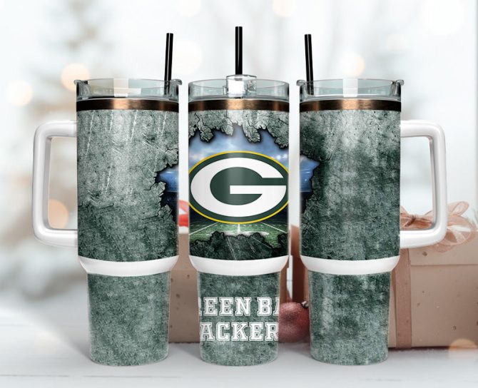 Green Bay Packers Nfl Custom Stanley Quencher 40Oz Stainless Steel Tumbler With Handle