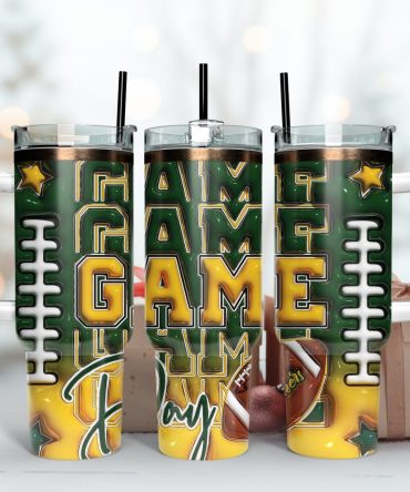 Green Bay Packers Nfl Game Day Custom Stanley Quencher 40Oz Stainless Steel Tumbler With Handle