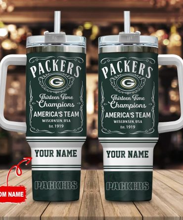 Green Bay Packers Nfl Custom Stanley Quencher 40Oz Stainless Steel Tumbler With Handle