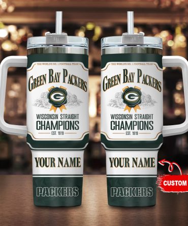 Green Bay Packers Nfl Jim Beam Custom Stanley Quencher 40Oz Stainless Steel Tumbler With Handle