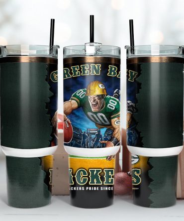Green Bay Packers Nfl Mascot Custom Stanley Quencher 40Oz Stainless Steel Tumbler With Handle