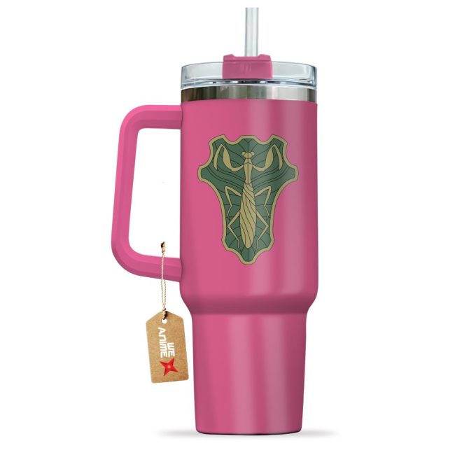 Green Mantis Symbol Black Clover Anime Custom Stanley Quencher 40Oz Stainless Steel Tumbler With Handle - Image 4