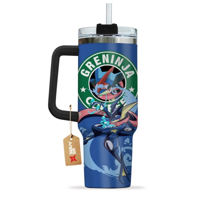 Greninja Coffee Pokemon Anime Custom Stanley Quencher 40Oz Stainless Steel Tumbler With Handle - Image 4