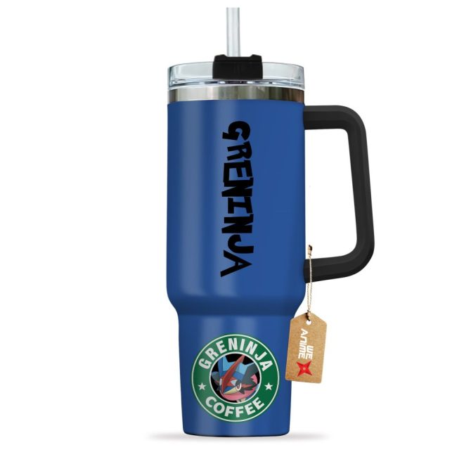 Greninja Coffee Pokemon Anime Custom Stanley Quencher 40Oz Stainless Steel Tumbler With Handle - Image 3