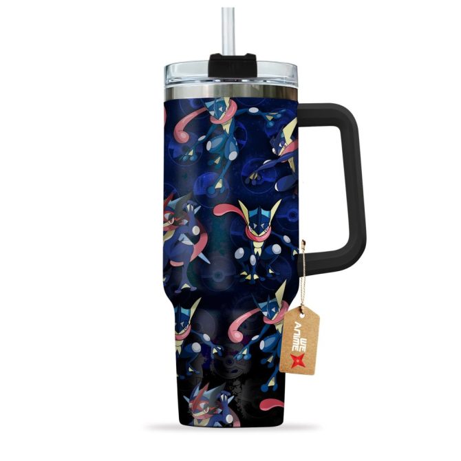 Greninja Pokemon Anime Custom Stanley Quencher 40Oz Stainless Steel Tumbler With Handle - Image 3