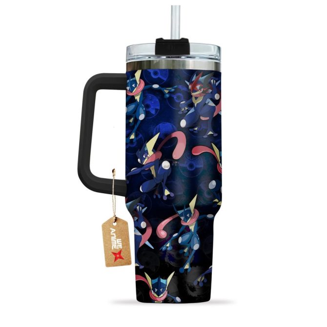 Greninja Pokemon Anime Custom Stanley Quencher 40Oz Stainless Steel Tumbler With Handle - Image 2