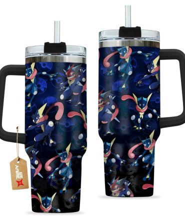 Greninja Pokemon Anime Custom Stanley Quencher 40Oz Stainless Steel Tumbler With Handle