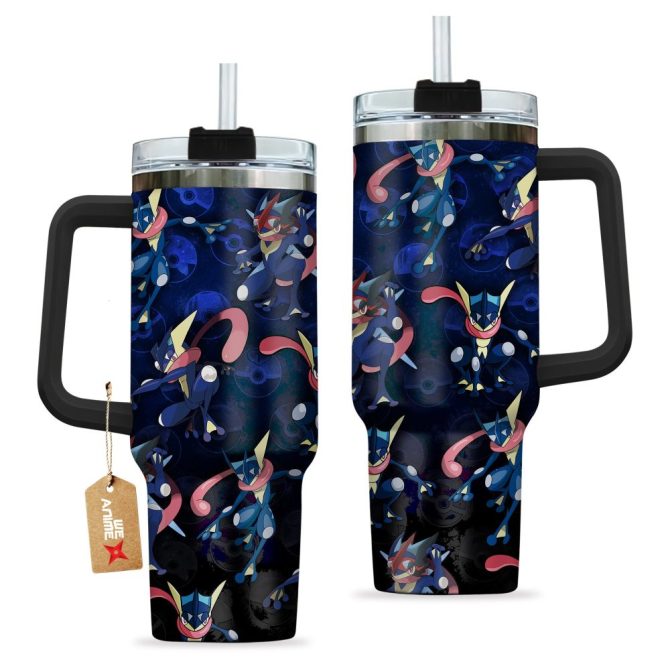 Greninja Pokemon Anime Custom Stanley Quencher 40Oz Stainless Steel Tumbler With Handle