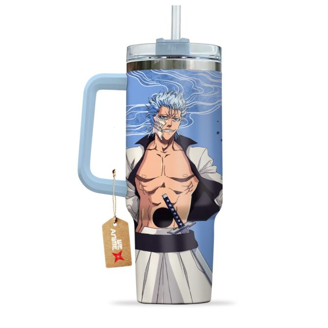 Grimmjow Jaegerjaquez Bleach Anime Custom Stanley Quencher 40Oz Stainless Steel Tumbler With Handle - Image 3