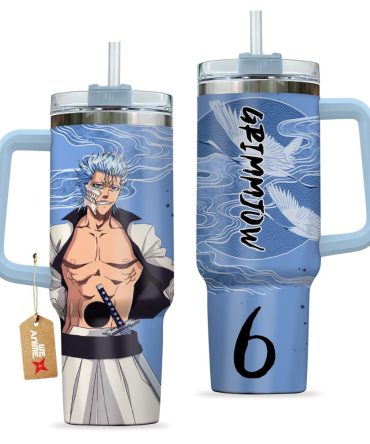 Grimmjow Jaegerjaquez Bleach Anime Custom Stanley Quencher 40Oz Stainless Steel Tumbler With Handle