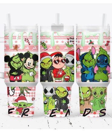Grinch And Friends Sweater Merry Xmas Movies Custom Stanley Quencher 40Oz Stainless Steel Tumbler With Handle