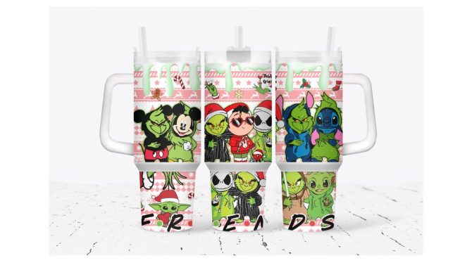 Grinch And Friends Sweater Merry Xmas Movies Custom Stanley Quencher 40Oz Stainless Steel Tumbler With Handle