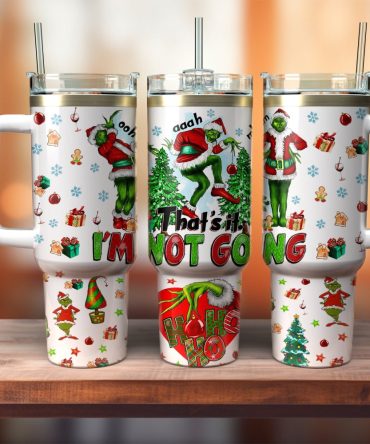 Grinch Custom Stanley Quencher 40Oz Stainless Steel Tumbler With Handle