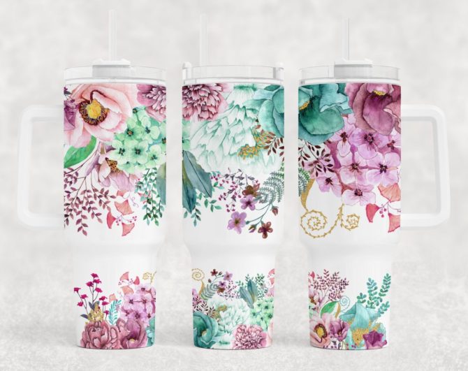 Groovy Butterflies Custom Stanley Quencher 40Oz Stainless Steel Tumbler With Handle