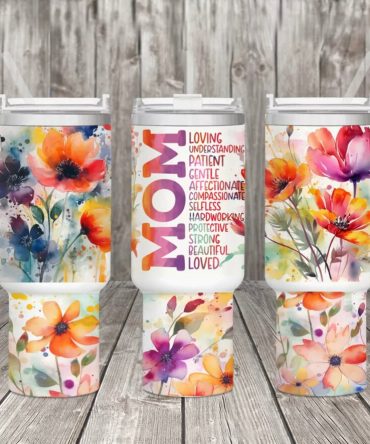 Groovy Flowers Custom Stanley Quencher 40Oz Stainless Steel Tumbler With Handle