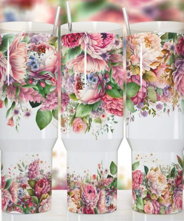 Groovy Flowers Custom Stanley Quencher 40Oz Stainless Steel Tumbler With Handle
