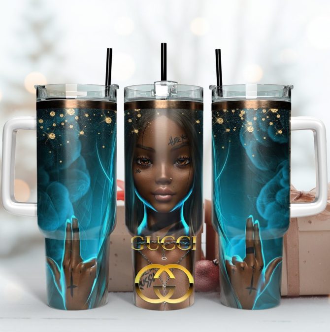 Gucci Girl Custom Stanley Quencher 40Oz Stainless Steel Tumbler With Handle