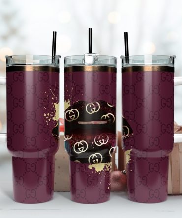 Gucci Lips Custom Stanley Quencher 40Oz Stainless Steel Tumbler With Handle