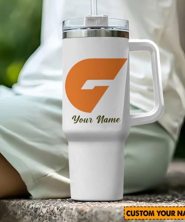 Gws Giants Afl Custom Stanley Quencher 40Oz Stainless Steel Tumbler With Handle