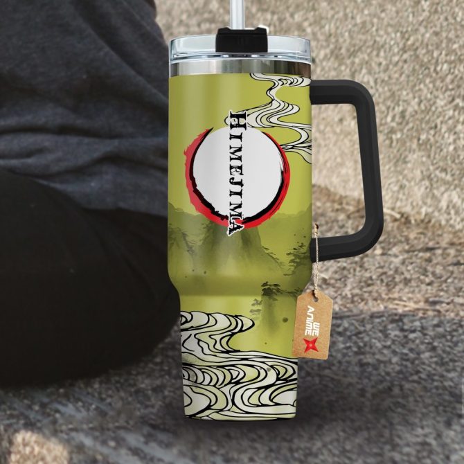 Gyomei Himejima Kimestu No Yaiba Anime Custom Stanley Quencher 40Oz Stainless Steel Tumbler With Handle - Image 4